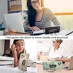 Phone Ring Holder Finger Kickstand, 360 Rotation Foldable Ultra-Thin Metal Cell Phone Back Hand Grip for Magnetic Car Mount & Office Desktop, Adjustable Cellphone Stand for iPhone iPad Smartphones