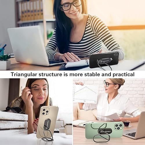 Miniatura 2 de Soporte de anillo para teléfono, soporte de dedo plegable de rotación de 360 grados para teléfono celular, agarre trasero para soporte magnético de