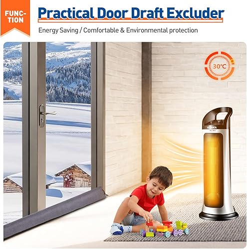 Miniatura 7 de MAGZO - Tapón de ruido para puerta bloqueador de corrientes de aire, reductor de ruido, tapón de aire resistente para la parte inferior de la
