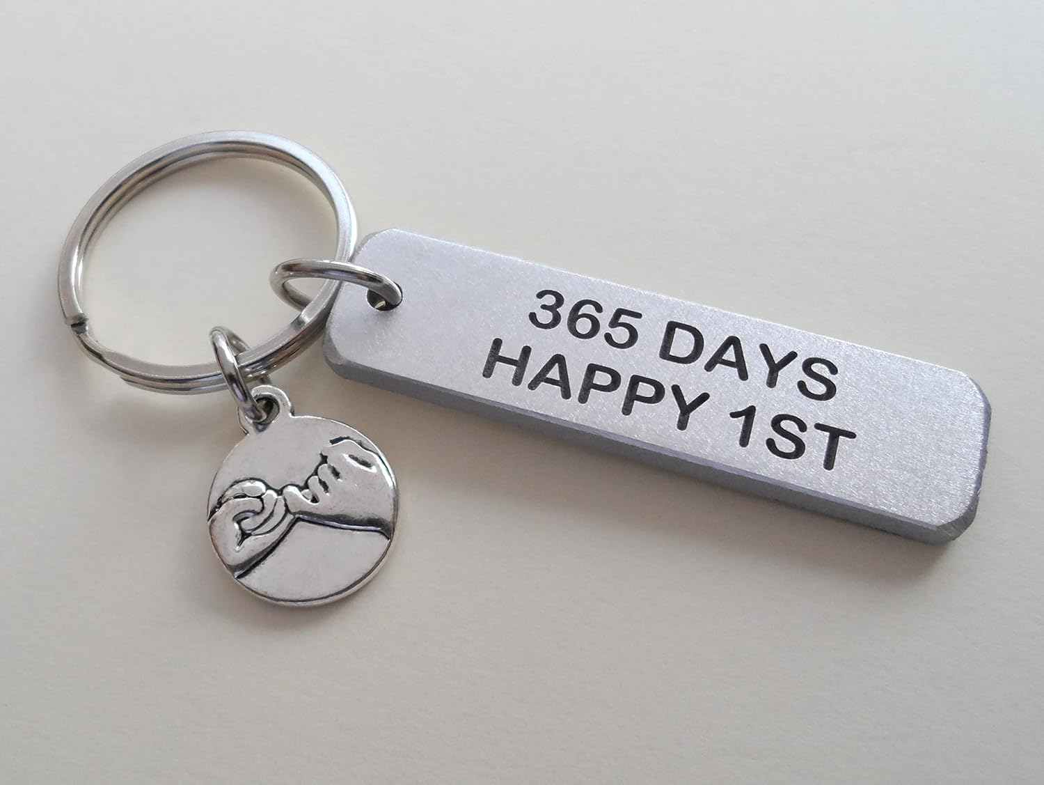 Custom Personalized Aluminum Tag Keychain with Clasp, Engraved Initials, Husband, Wife Anniversary Key Chain, Boyfriend, Girlfriend Customized Couples Keychain - Image 5