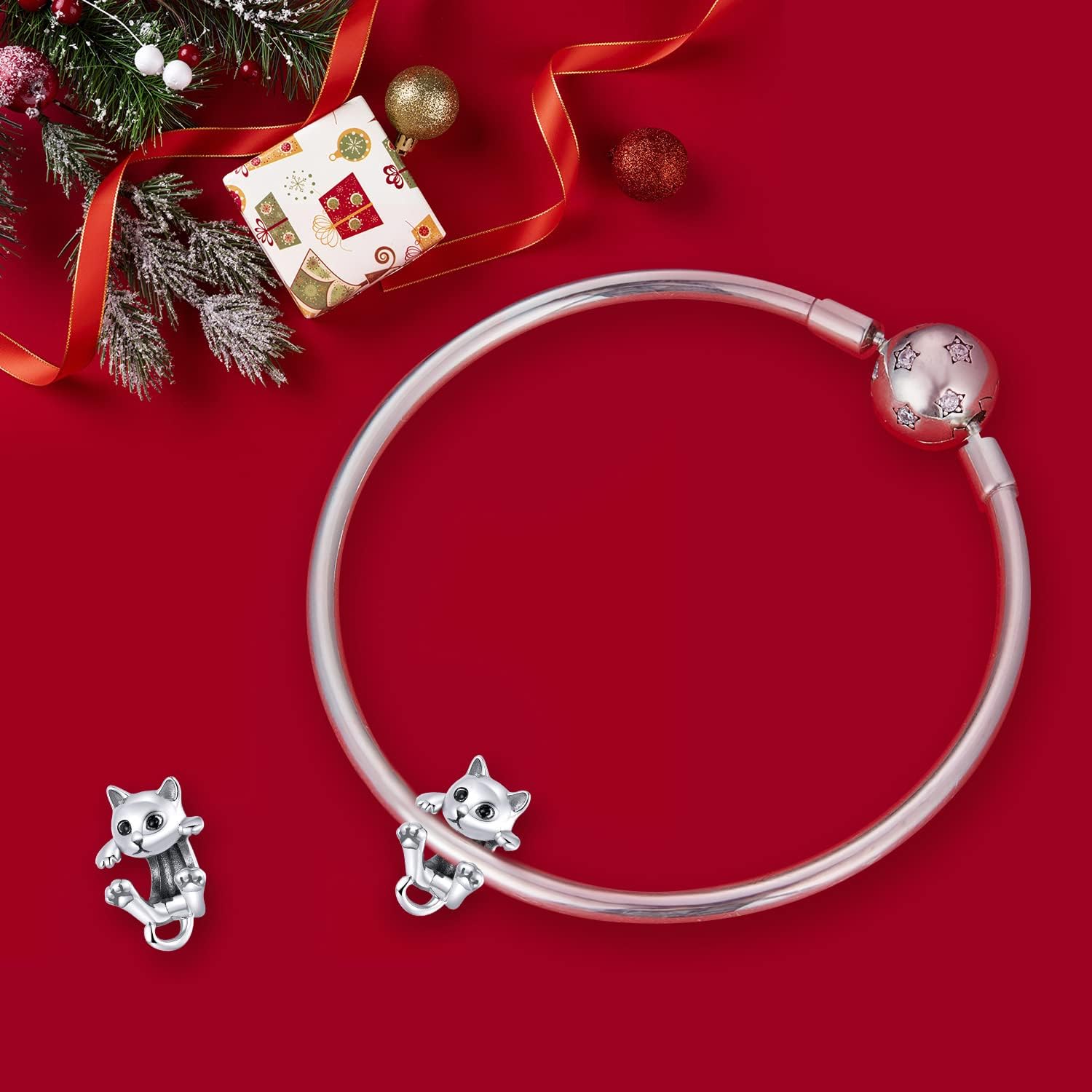 VOROCO Butterfly Dragonfly Cat Charm for Bracelet Cute Animal Collection Bead & Charm for Women Girls 925 Sterling Silver Pendant & Dangle Charm Jewelry for Bracelet and Necklace - Image 3