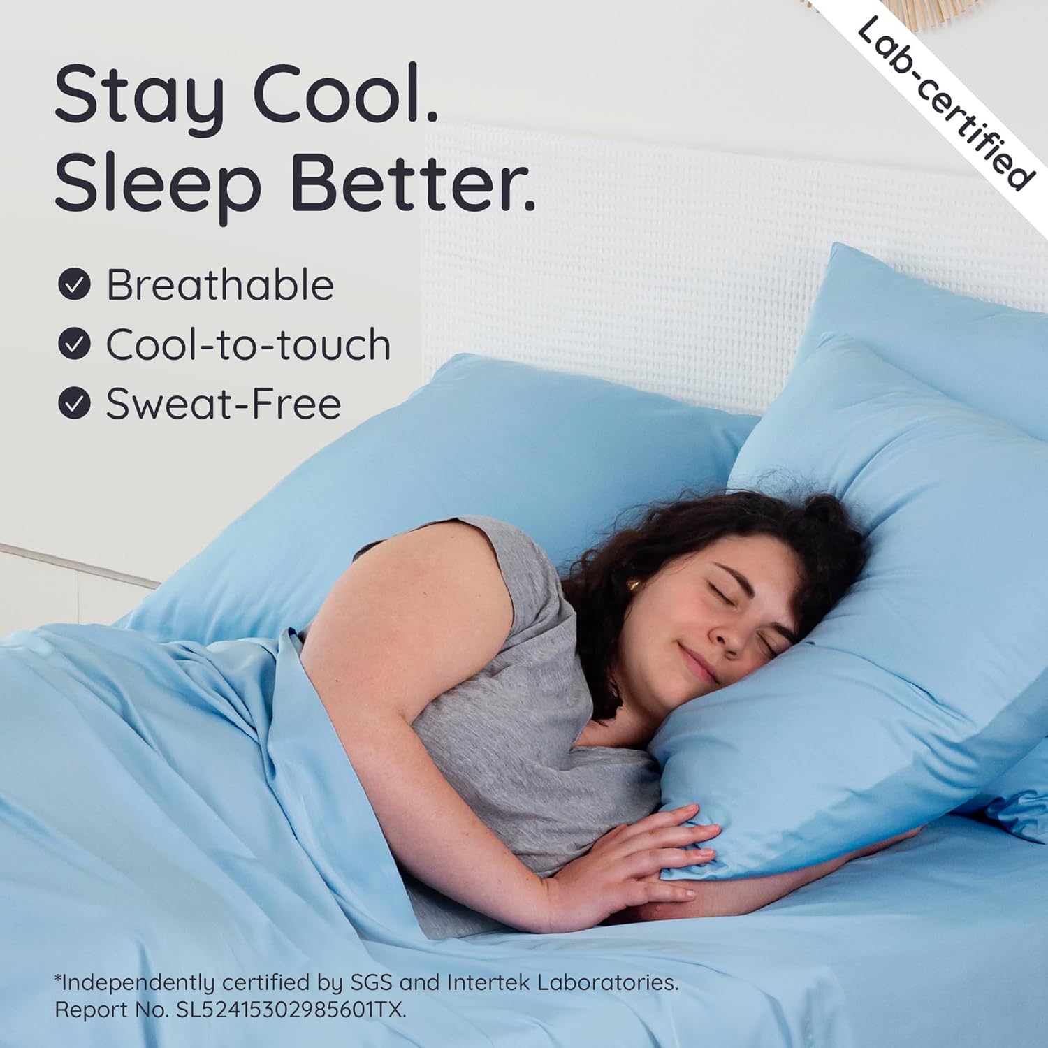 Bambaw 100% Viscose Derived from Bamboo Fitted Sheet Twin Size, Twin Mattress Fitted Sheet Only, Cooling Fitted Sheet Twin Size, 15’’ Deep Pocket Blue Twin Fitted Sheet, Soft Fitted Sheet (Dream Blue)