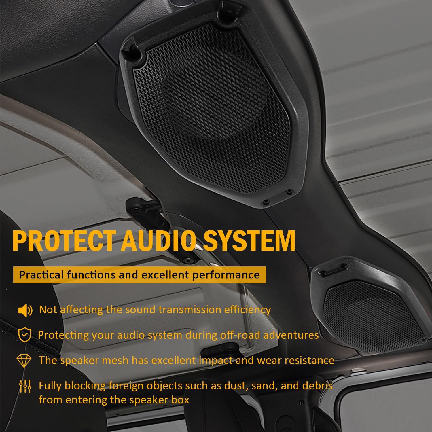 for Wrangler JL & for Gladiator JT Front 6.5" Speaker Pod Adapters with Tweeter Adapters for Wrangler JL/JT 2018-2023, Set of Two