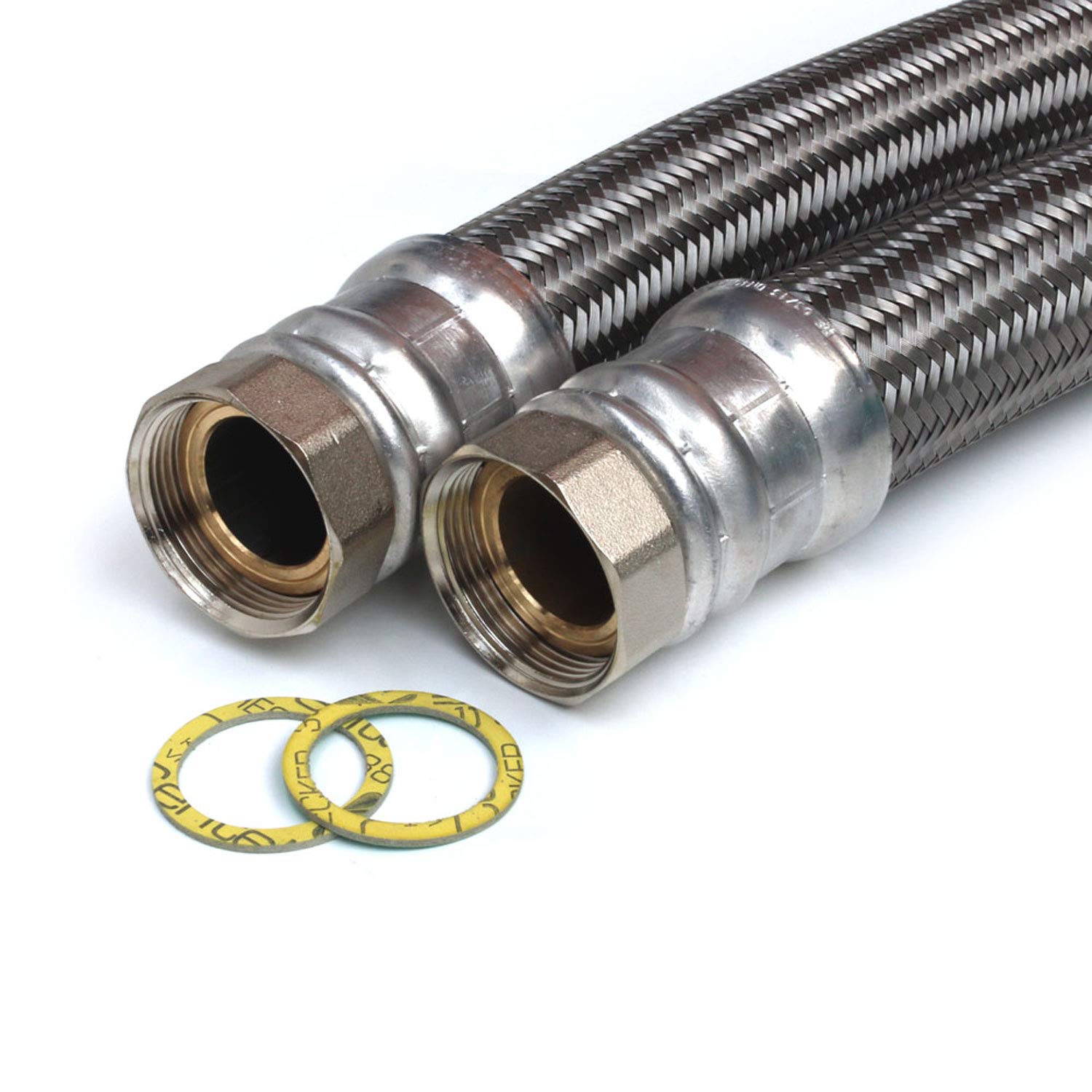 'Panzerschlauch 1 1/2"ÜM x 1 1/2 ÜM, Trinkwasserzulassung, DN40, acero inoxidable, longitud 30 – 200 cm,"Made in Germany".