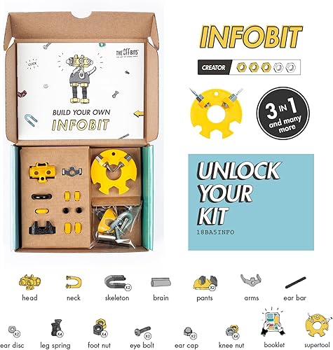 Miniatura 5 de The Off Bits Colección de robots ArtBit + InfoBit STEM Toys para niños mayores de 6 años, juegos de construcción de juguetes atractivos y creativos