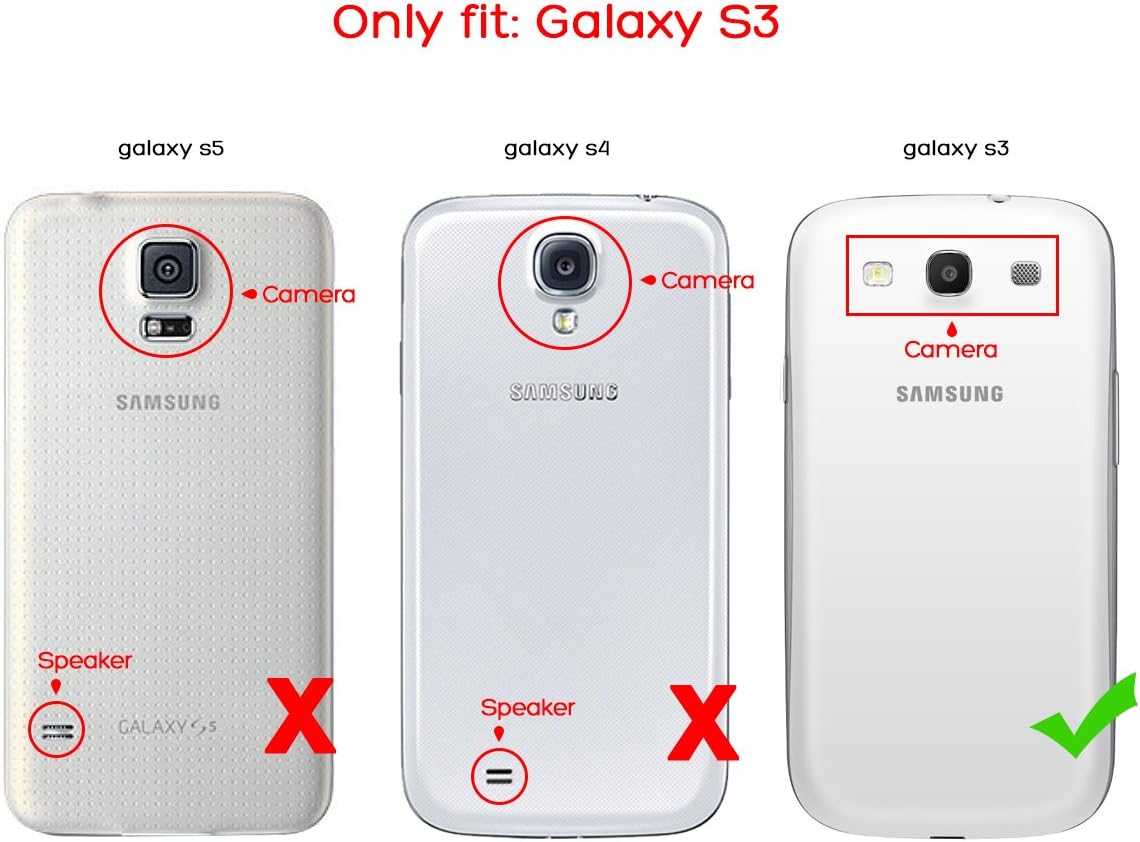 ULAK S3 Case, Galaxy S3 Case, Flip Synthetic Leather Hard Case Cover Pouch Skin for Samsung Galaxy S3 III I9300