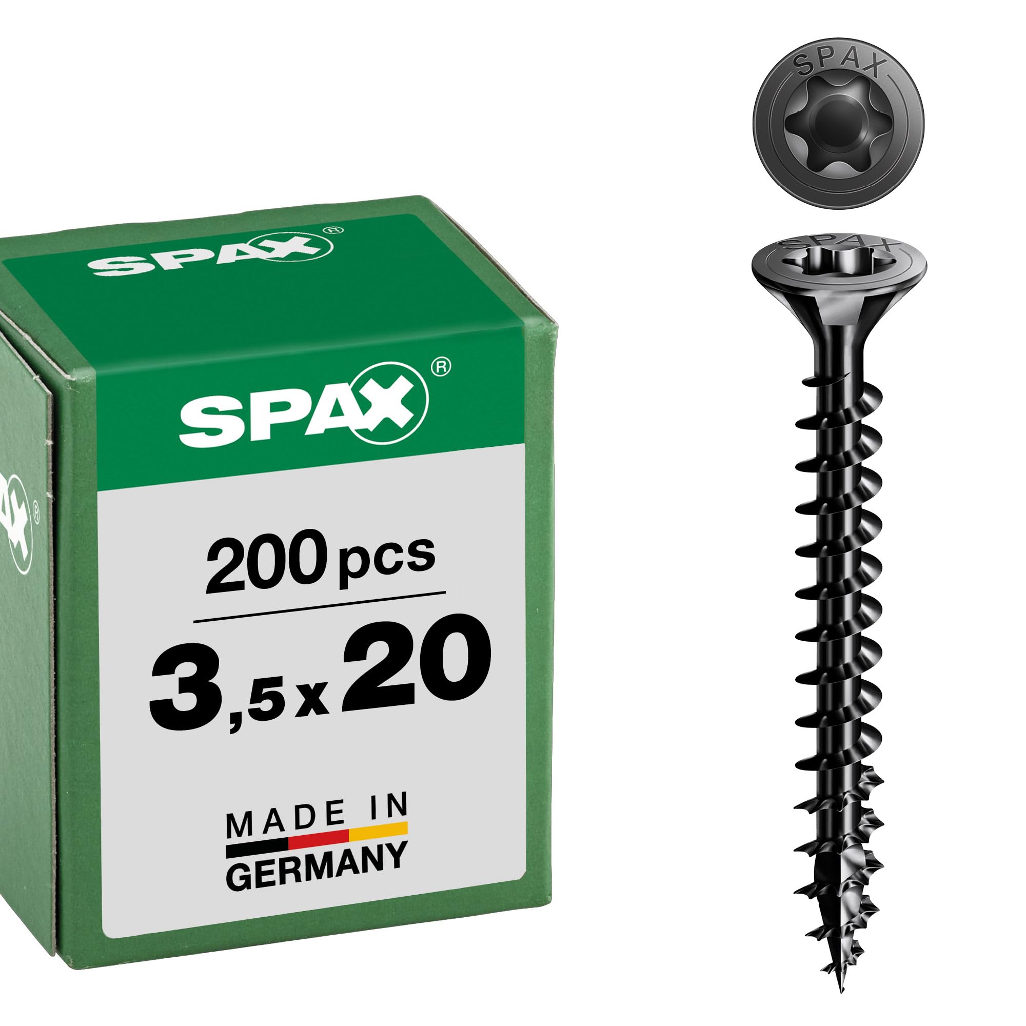 SPAX 1191040350203 Universal Screw 3.5 x 20mm T-Star Plus Steel Bl...