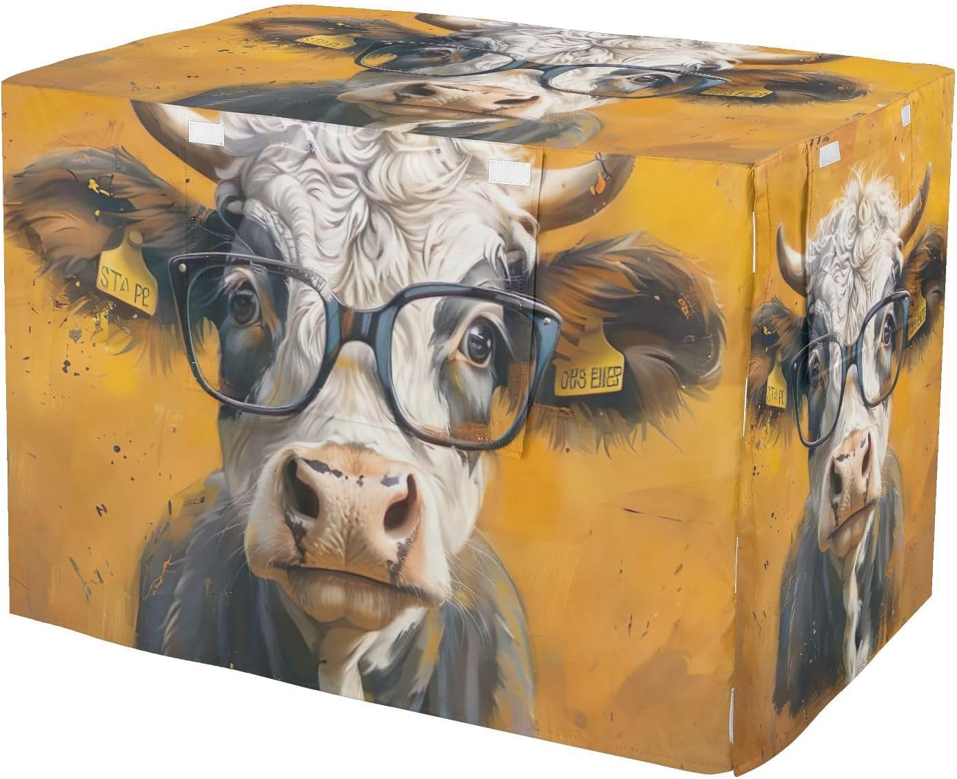 Highland Cow Yellow Dog Crate Cover Mesh Window Panels, Covers for Pet Cages, Large