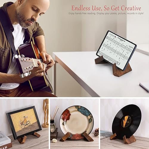 Miniatura 3 de Soporte para libro de cocina, soporte de madera para libro de recetas, soporte para libro de cocina para encimera de cocina, pantalla