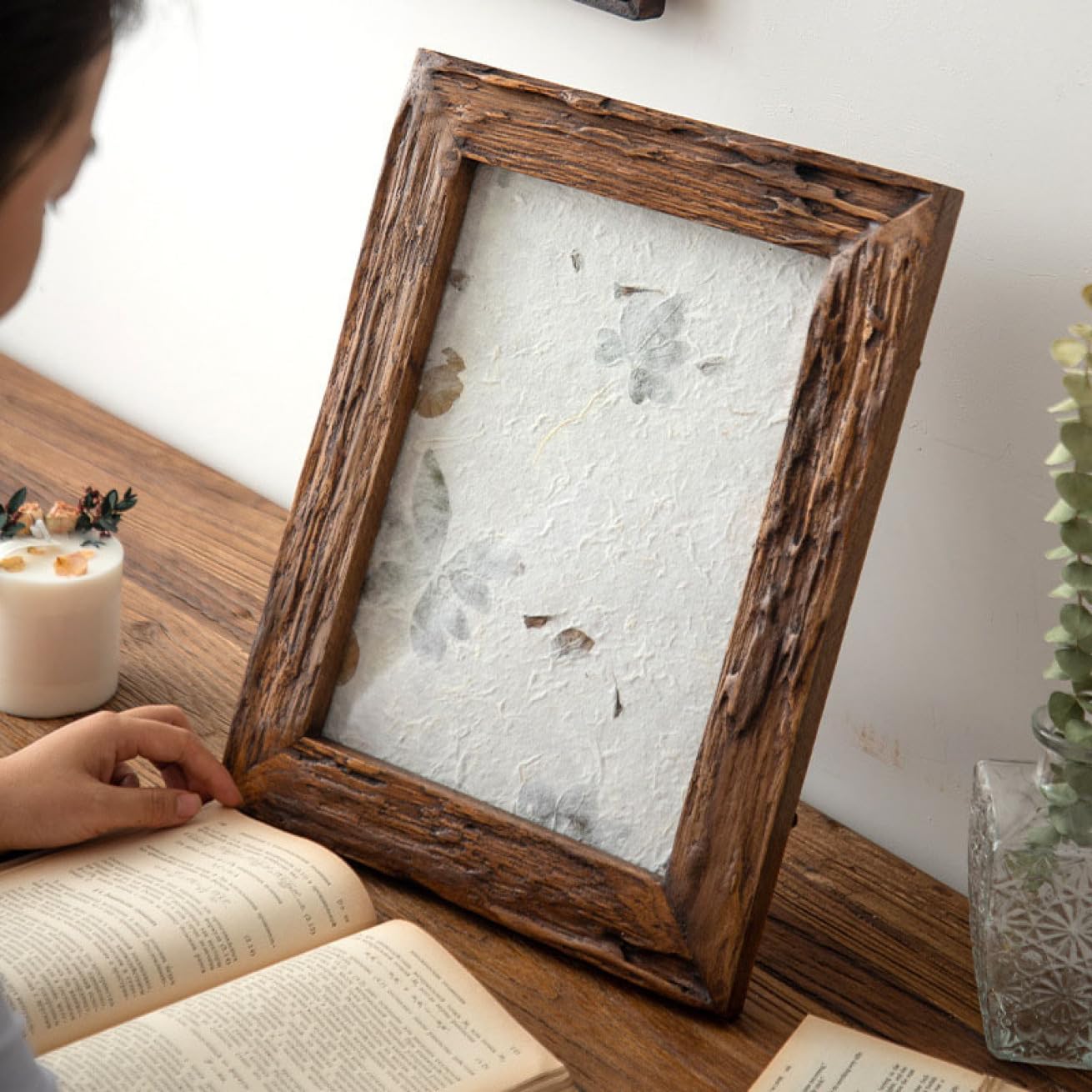 Amazon.co.jp: [XYJP] 古材を使用した木製枠 思い出の写真 絵画 個展