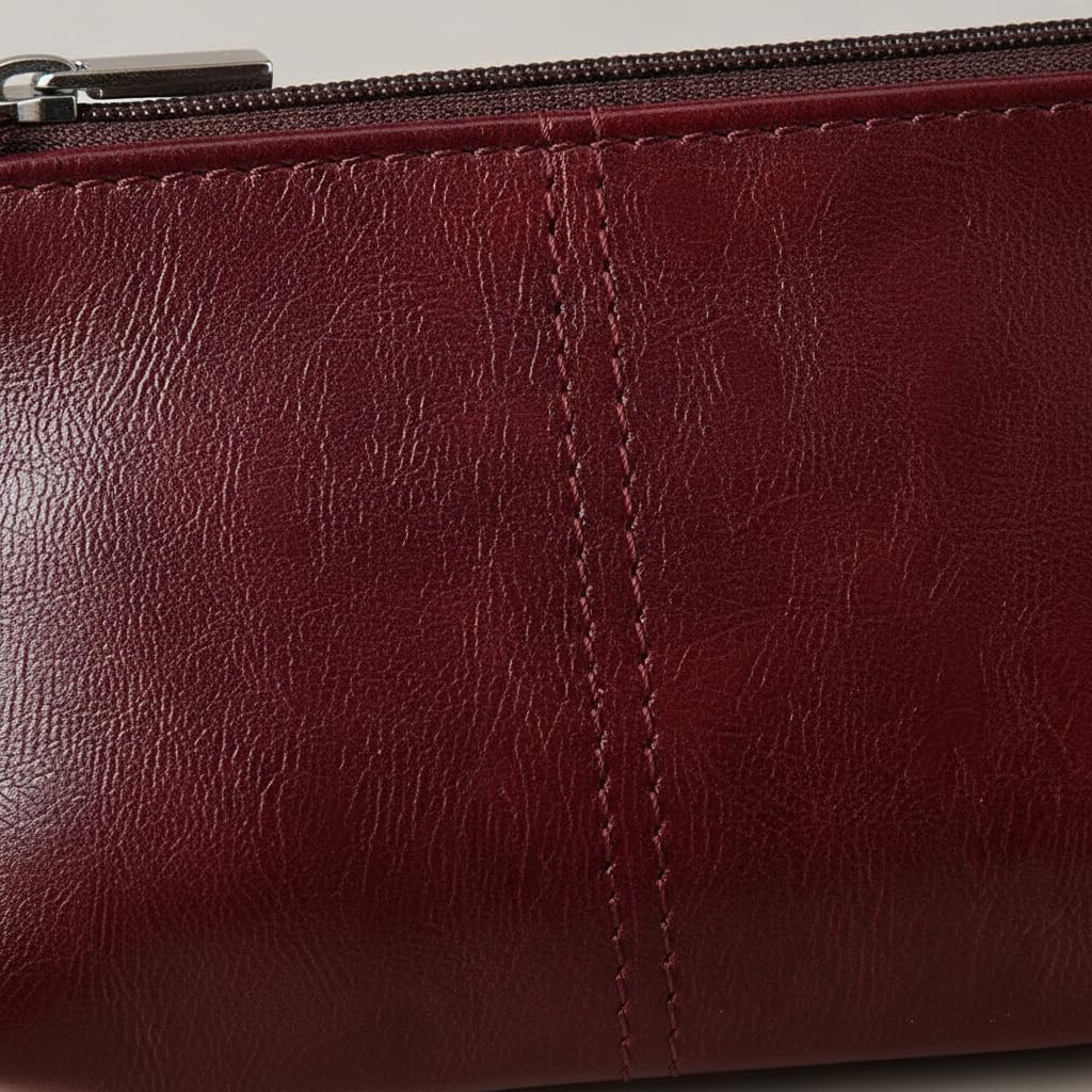 Porte-monnaie en cuir ciré avant et arrière avec fermeture éclair, sac de rangement portable pour pièces et cartes de crédit, convient aux hommes et aux femmes, résistant à l'usure et durable, doux au