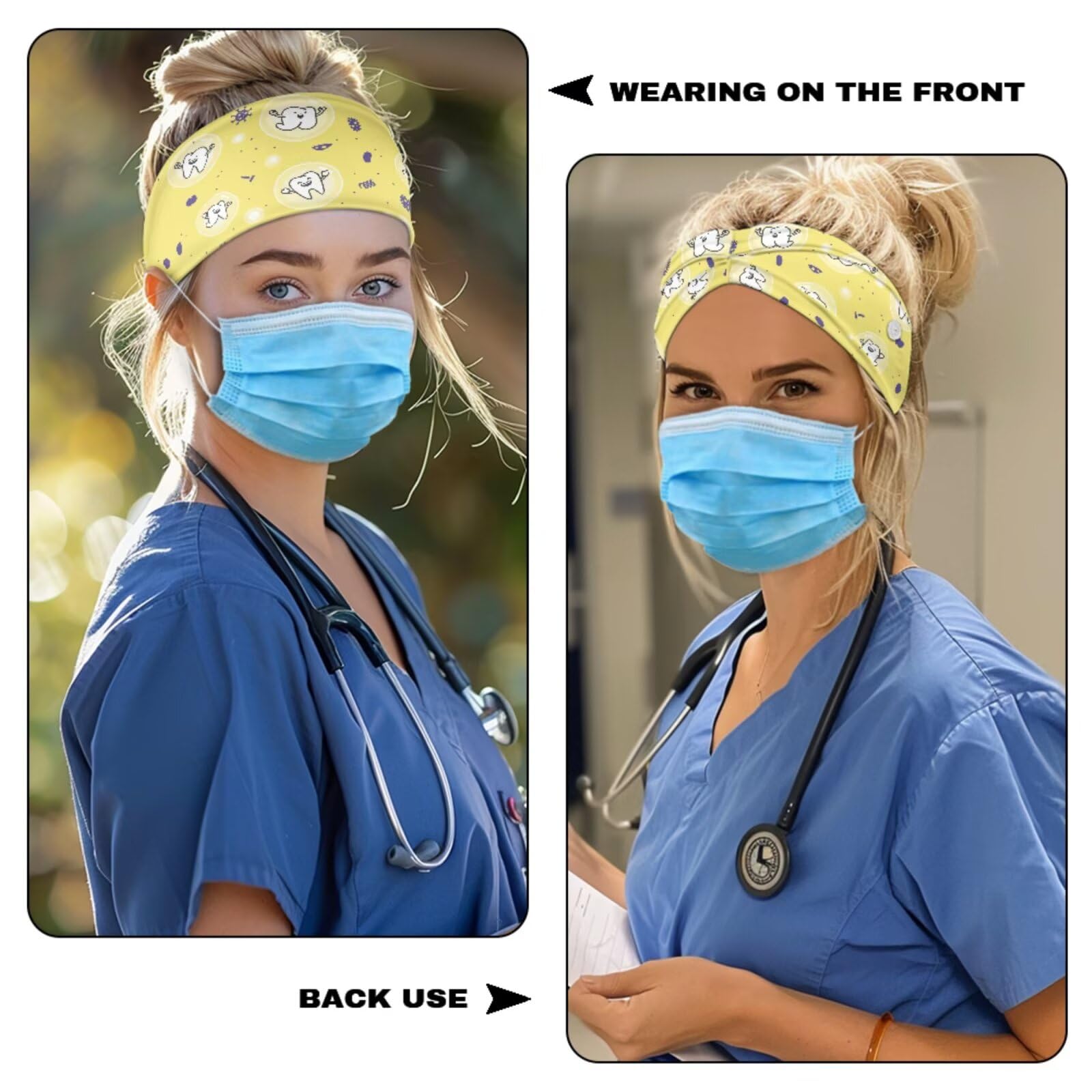 4 Dental headbands with side buttons for your mask. Amazon.com : Rnyleeg 4pcs Dental Headbands with Buttons  main image 2