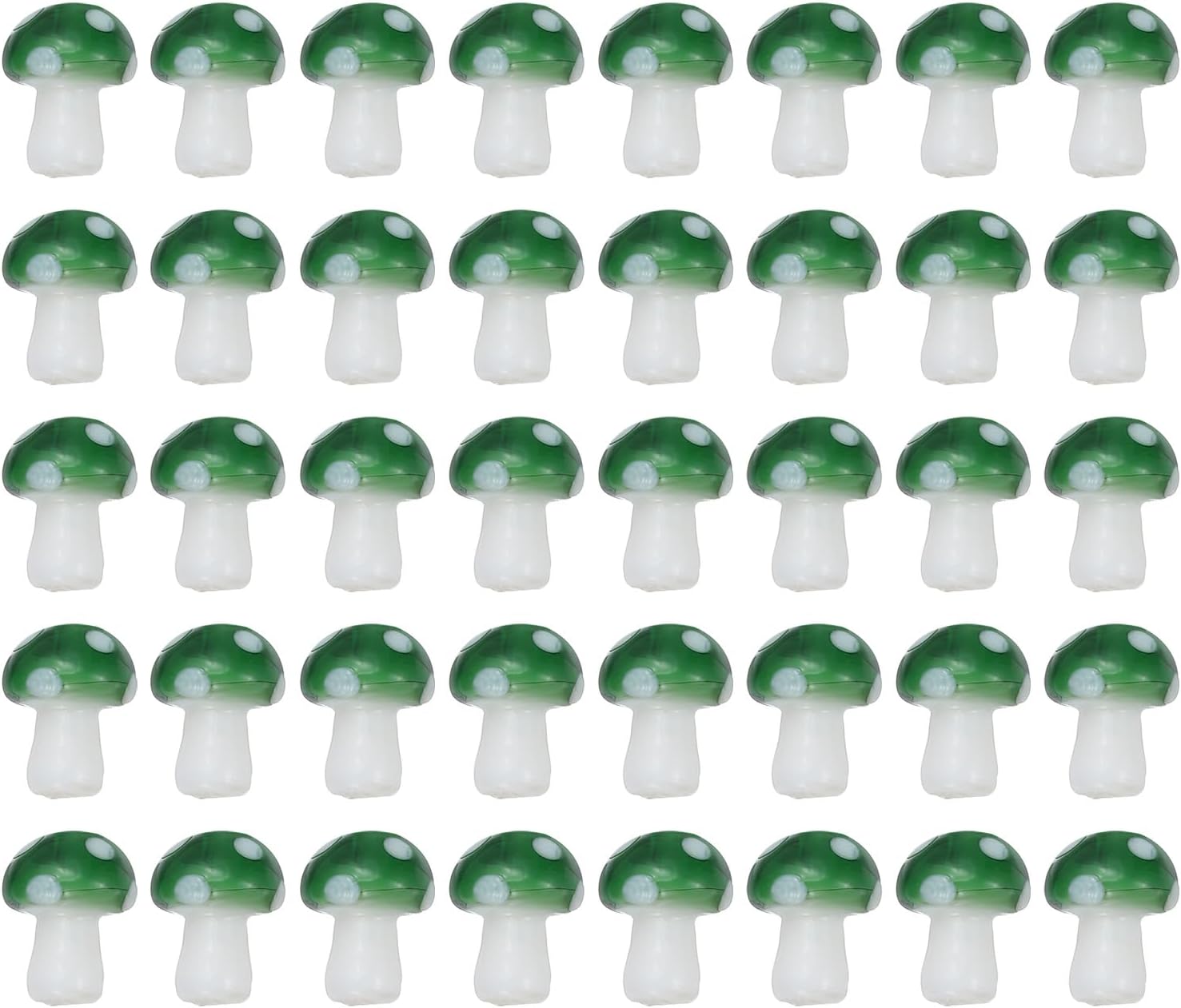 PATIKIL 0.5" x 0.4" Cute Mushroom Beads, 40 Pcs Small Glass Beads Bulk Glass Mushroom for DIY Craft Bracelet Necklace Earring Jewelry Making, Green
