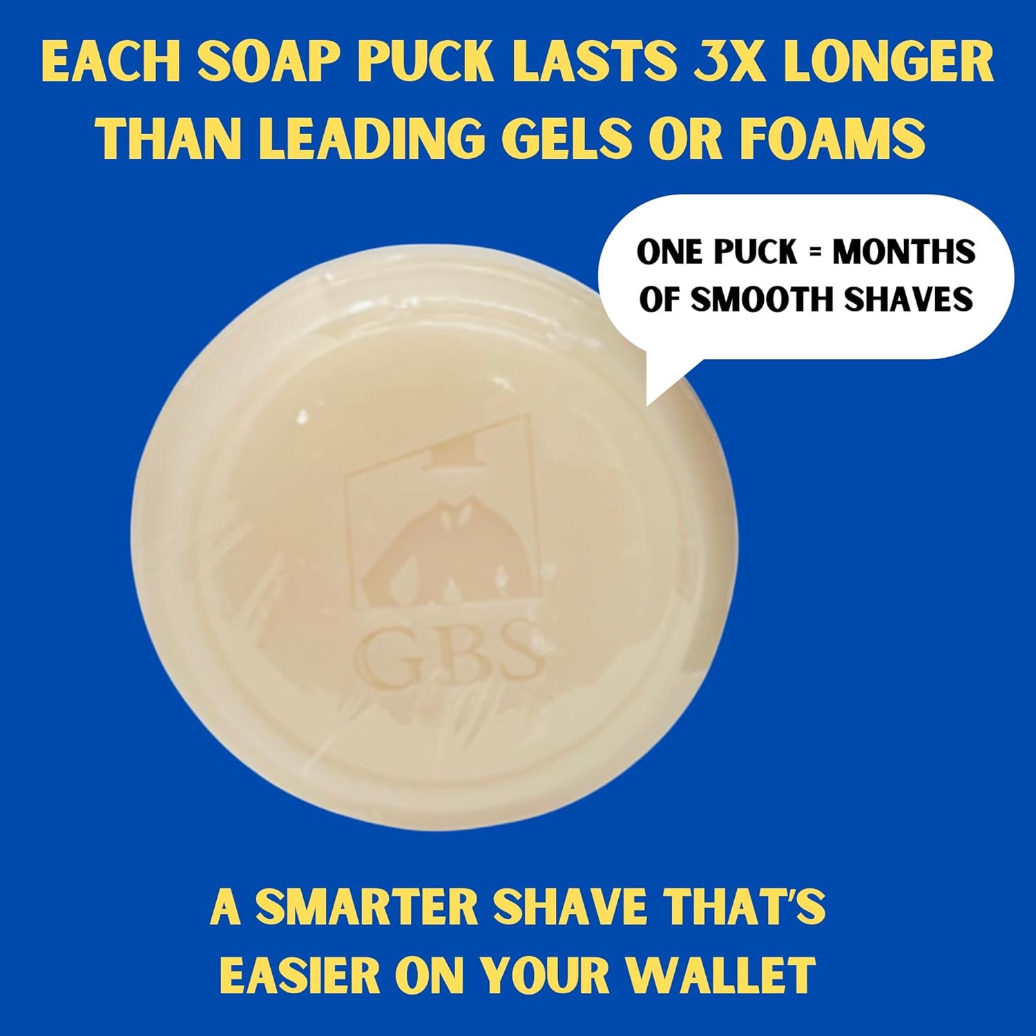 G.B.S Heavy Duty Ceramic Ivory Shaving Mug with Knob Handle and Natural Soap