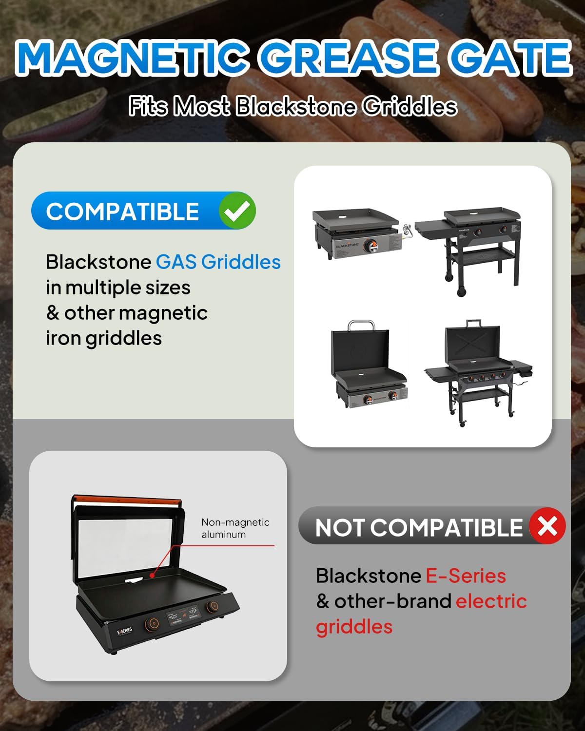 Grease Gate for Blackstone -Compatible with Blackstone Griddle Accessories