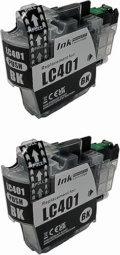 Cartuchos de tinta compatibles LC401 de repuesto LC 401 para impresora Brother MFC-J1010DW MFC-J1012DW MFC-J1170DW (2 LC-401 negro)