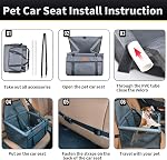 Dog Car Seat Puppy Pet Seats for Cars Vehicles Small Dogs Washable Portable Pet Booster Car Seat Travel Carrier Cage with Clip-On Safety Leash,Perfect for Small Pets