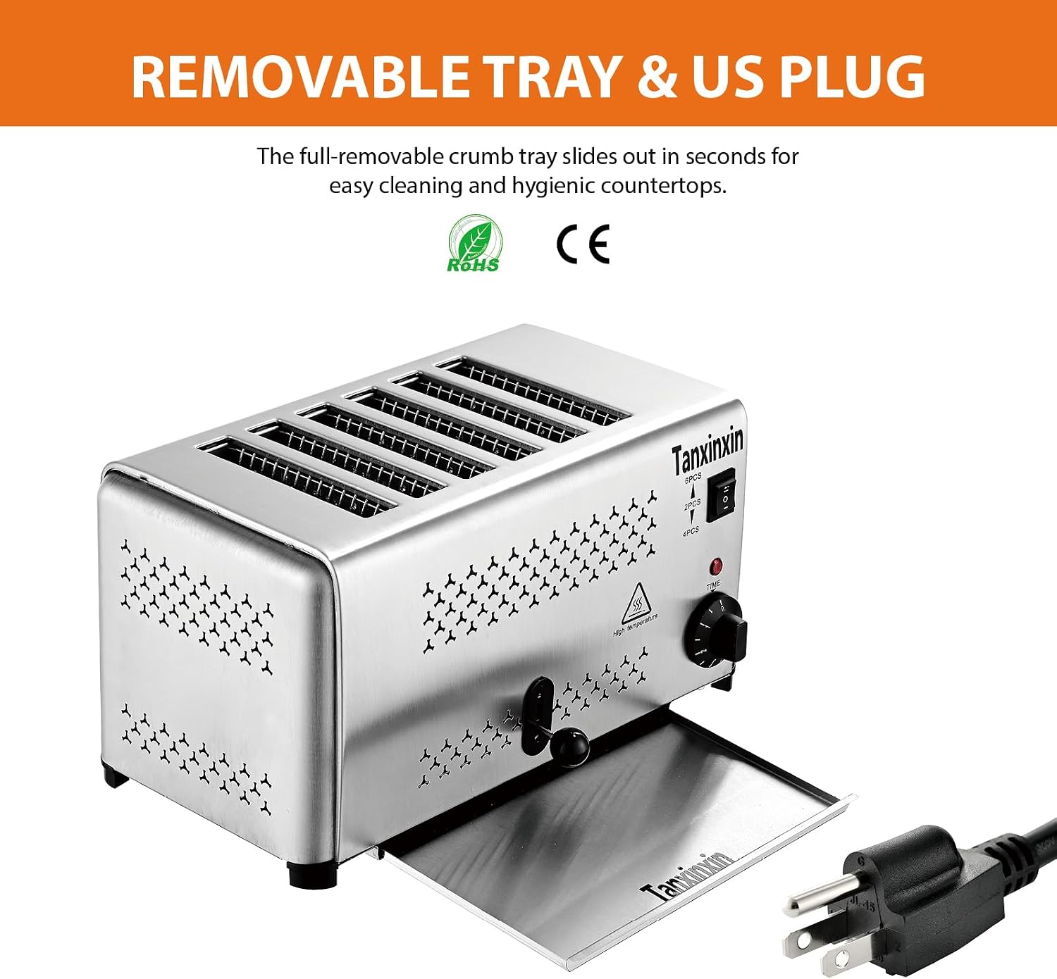 1650W 6 slices commercial toaster pop up
