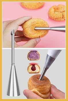 Tinky Winky -Paslanmaz Çelik Krema Sıkma Torbası Ucu (şanti Torbası Ucu, Dolgu Duyu) 1 Adet +2 Adet Şanti Torbası