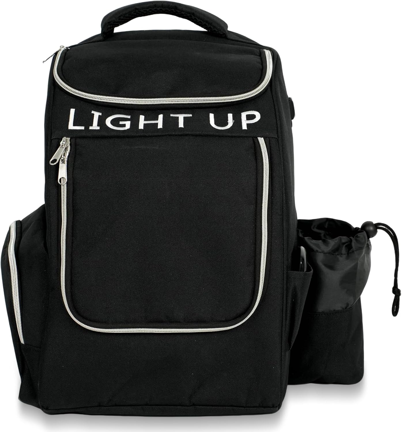 X-UFO Disc Golf Backpack & Glow-in-the-Dark Disc Light | Portable Beginner Glow Disc Golf Bag, Holds 18+ Discs - Day & Night Dual Use