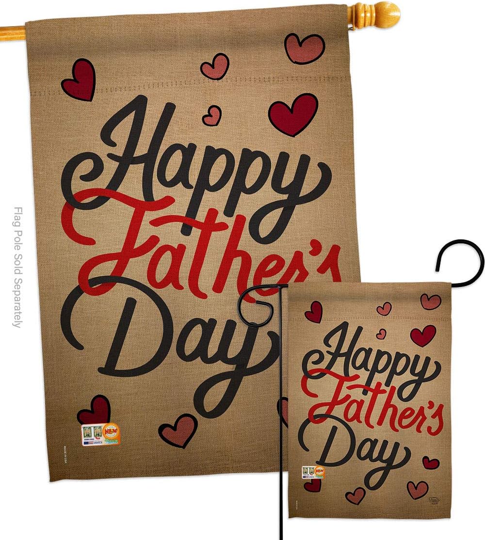 Happy Fathers Day House Flag Family Father Dad Daddy Papa Grandpa Best Parent Sibling Relatives Grandparent Small Decorative Gift Yard Banner Double-Sided Made In USA 28 X 40