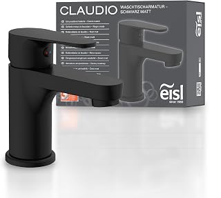 EISL CLAUDIO NI075CALCRBL Grifo de baño negro, grifo de lavabo negro, grifo de baño con válvula desplegable, grifo de lavabo