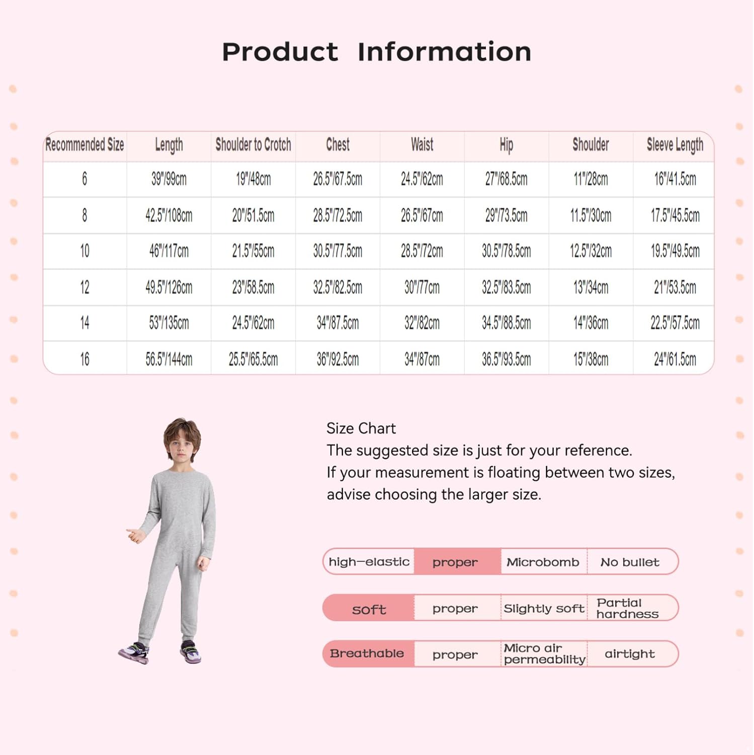 [winying] キッズ 子供用 無地 ラウンドネック コットン 長袖 ジャンプスーツ 特殊ニーズ対応 つなぎ服 体操 ダンス練習