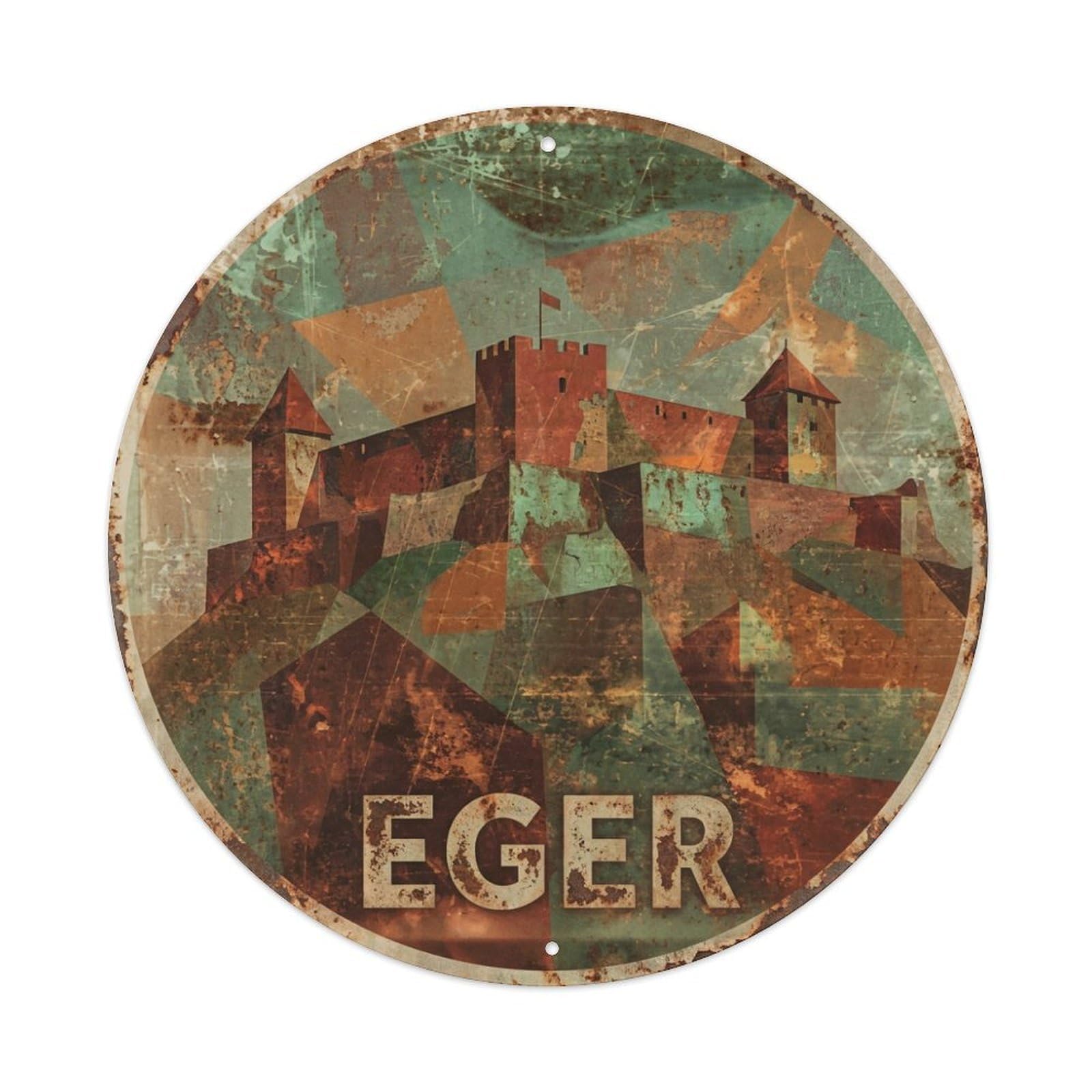 Galvaxio Style Retro Travel Hungary Eger Metal Tin Sign