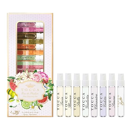 Miniatura 1 de Tocca Perfume para mujer Mini Discovery Set de 8, 0.05 onzas líquidas cada uno, incluye Cleopatra, Stella, Florence, Giulietta, Colette, Simone,