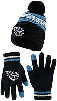 Vista 8 de Ultra Game Gorro de invierno de punto súper suave oficial de la NFL con guantes extra cálidos para pantalla táctil