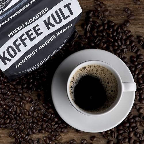 Miniatura 6 de Koffee Kult Granos de café tostados oscuros, mezcla de café arábica de cuerpo completo de Koffee Kult's galardonado "Road Dog" (grano entero de 12