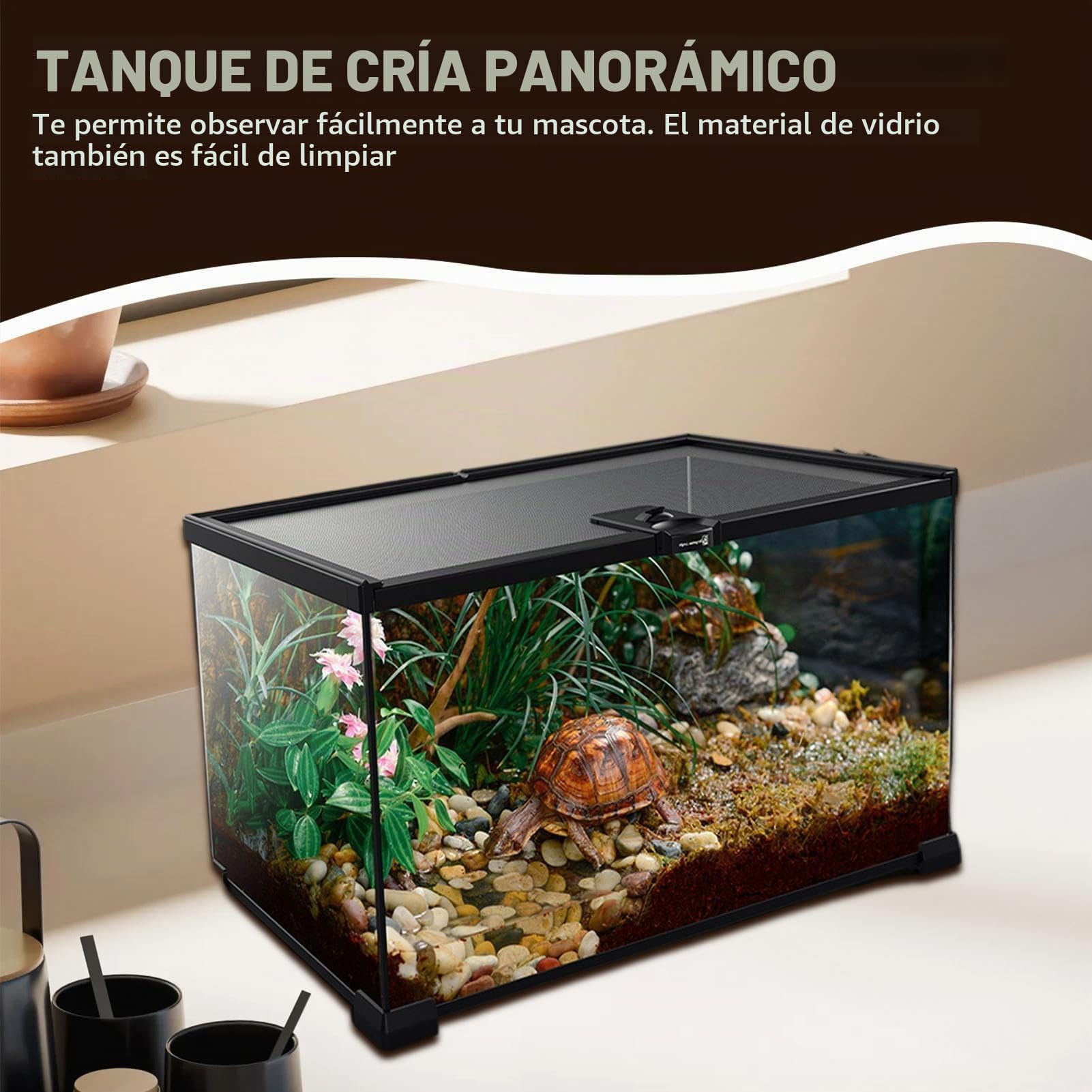 Tanque de terrario de para Reptiles, diseño ventilado y accesible, 30 x 20 x 15 cm, 30 x 30 x 20 cm, de de terrario de Tortuga, Jaula pequeña para Reptiles, fácil de Limpiar y