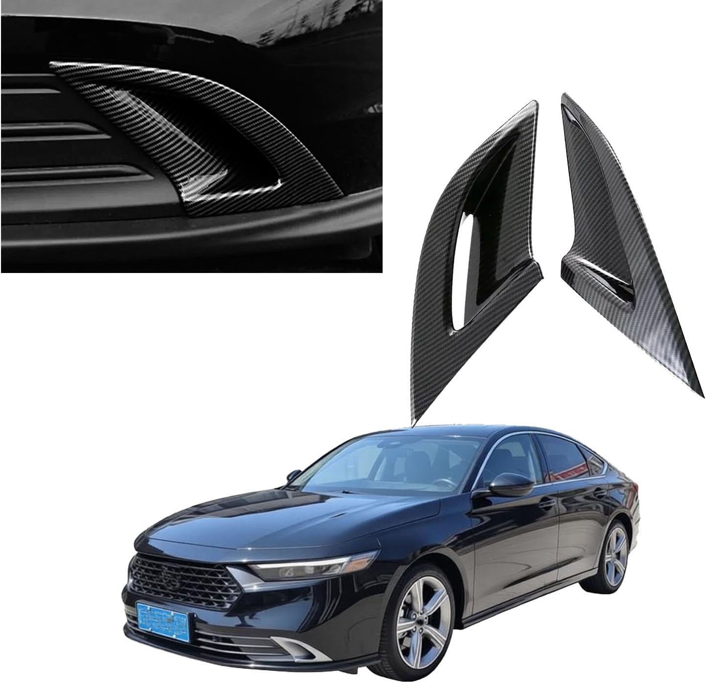 Front Fog Light Cover Trim for Honda Accord 2023 2024 2025 2026, Premium ABS Plastic Fog Lamp Protector, Anti-Scratch Exterior Decorative Trim, Easy Installation Accessories. (Hollow-out style silver)