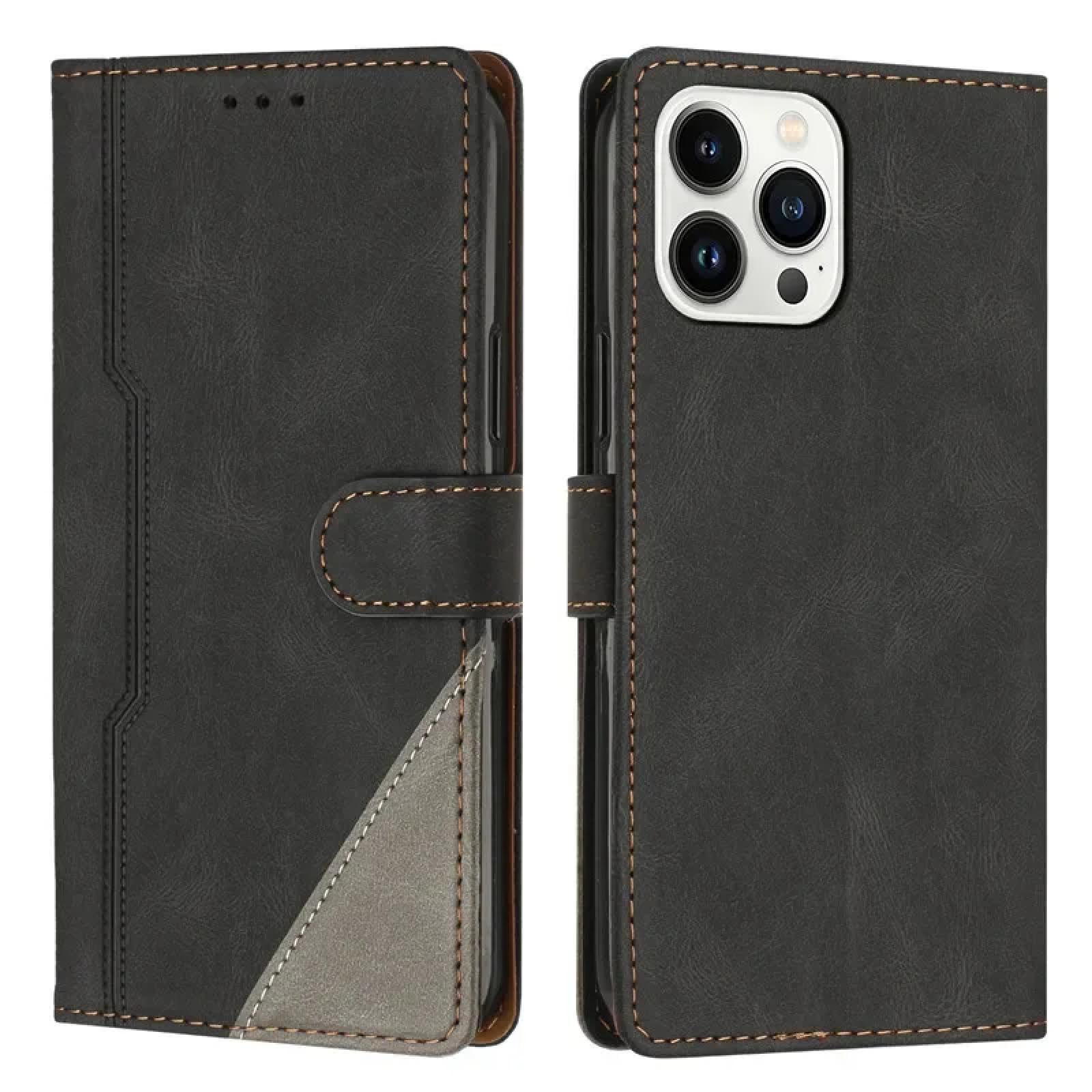 Étui Portefeuille en Cuir avec Support à Rabat pour iPhone 7 (iPhone 8) et Chargement sans Fil (Noir)