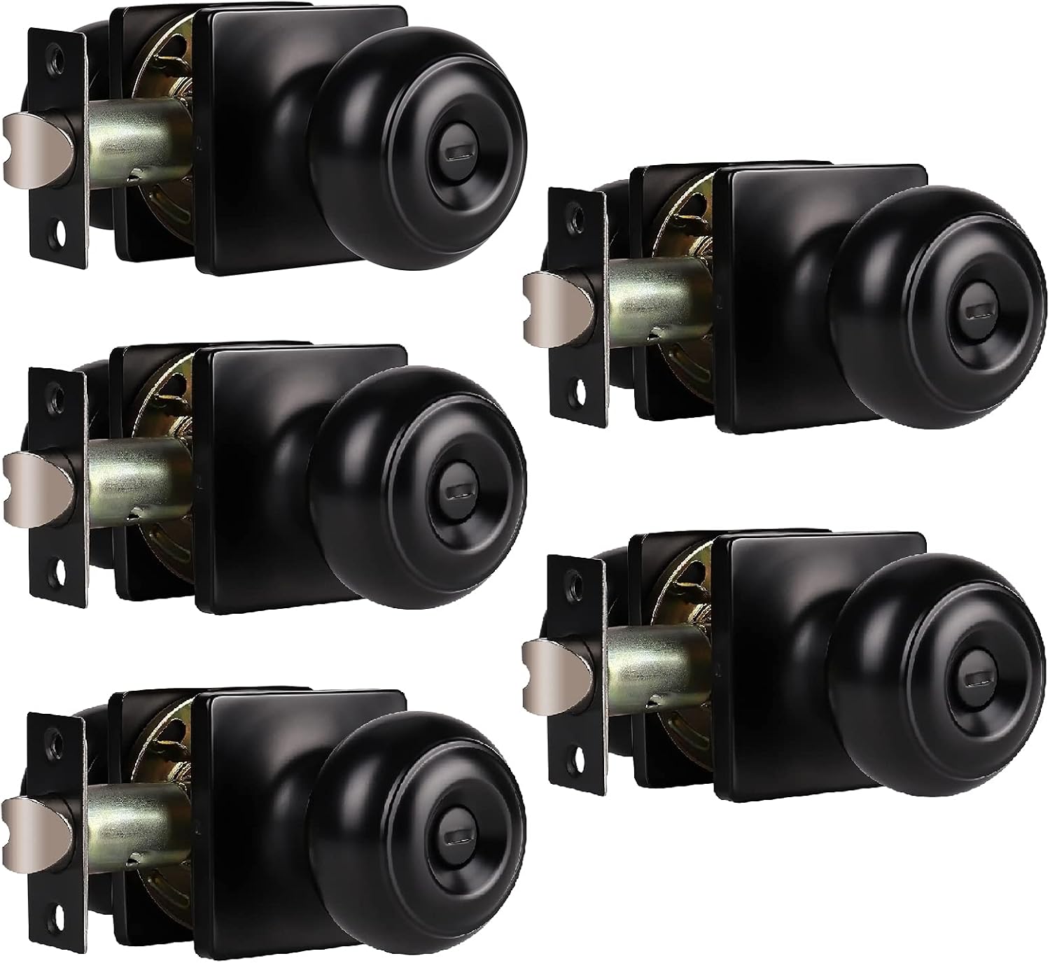 Hоttеѕt Sаlеѕ Gobrico 5 Pack Matte Black Interior Door Knobs with Square Plate Privacy Keyless Door Locks Flat Ball Locksets for Bathroom Bedroom Hоttеѕt Sаlеѕ Gobrico 5 Pack Matte Black Interior Door Knobs with Square Plate Privacy Keyless Door Locks Flat Ball Locksets for Bathroom Bedroom