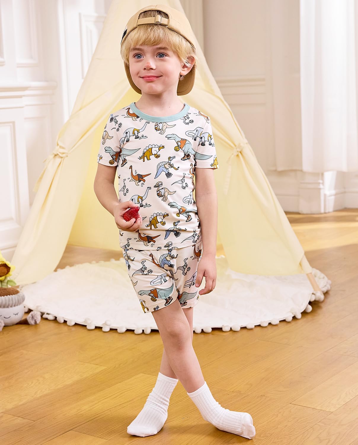 Bamboo Viscose Toddler Animal Pajamas Boys Girls Kids Cool Short Summer 12M-8Y Snug fit Pjs Set 2pcs - Image 5