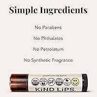 Vista 3 de Kind Lips Bálsamo Labial Orgánico de Fresa Paquete de 5 – Cuidado de Labios Afrutado, Dulce y Duradero • 100% Natural, Limpio, Sin Gluten, Sin