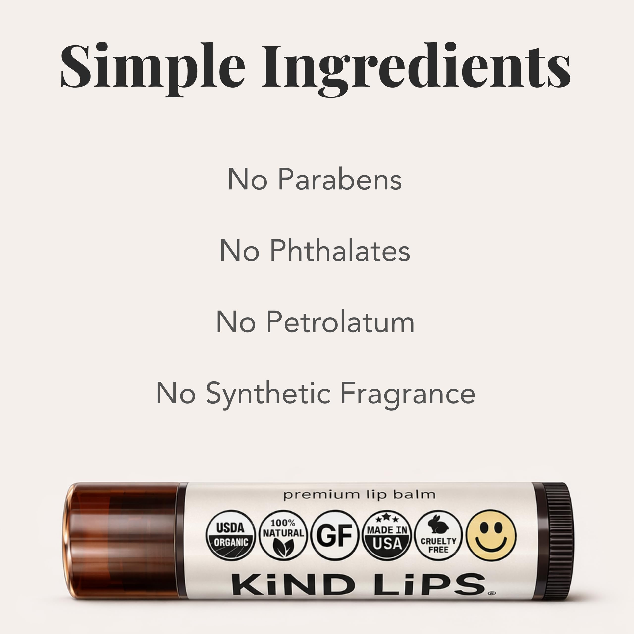Kind Lips Bio-Lippenbalsam aus Erdbeere (5 Stück): Fruchtige, süße und langanhaltende Lippenpflege. 100 % natürlich, sauber, gluten- und getreidefrei • Lippenbalsam-Set mit Familienwert