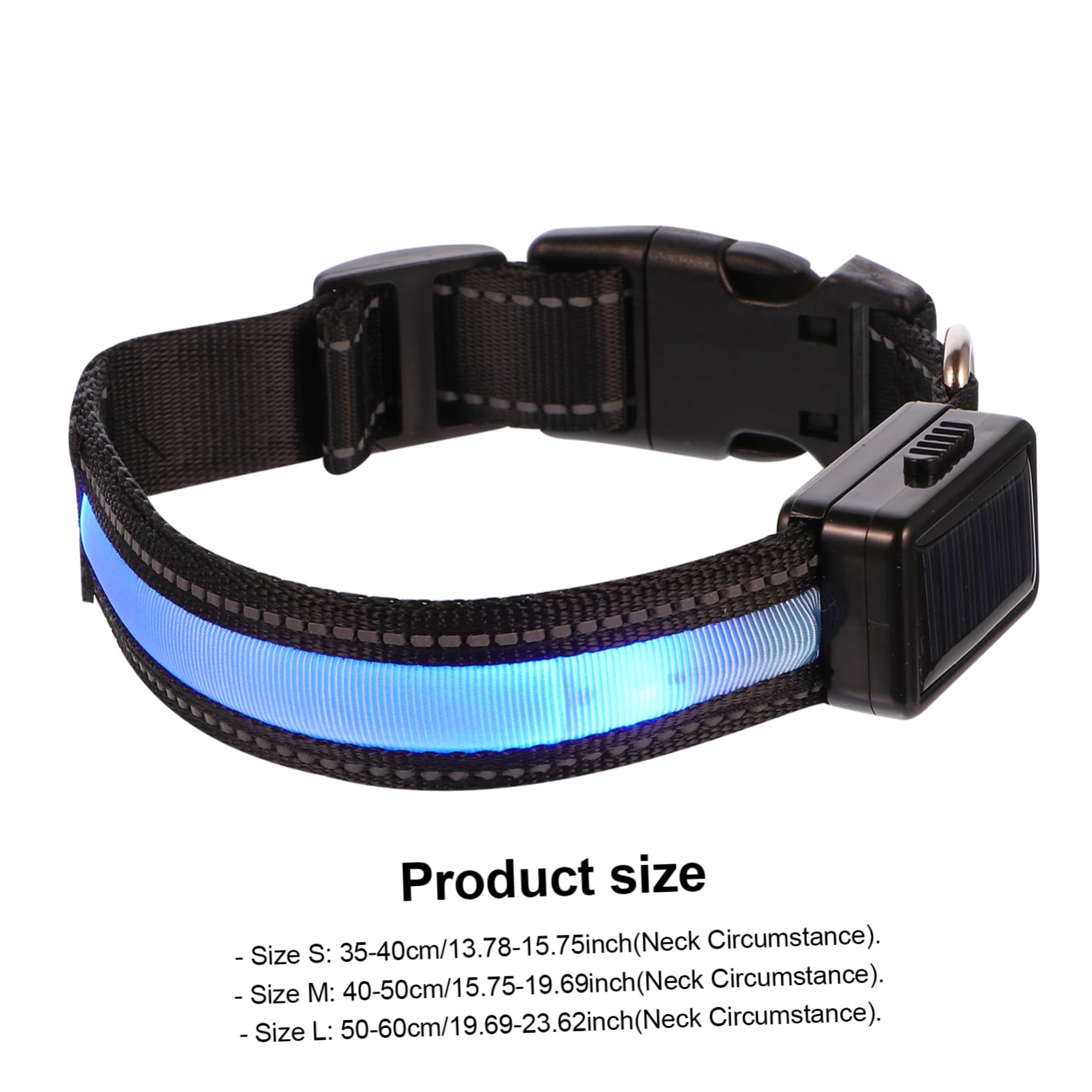 Housoutil 3juegos Collar Led para Perros Recargable por USB y Solar Acolchado y Resistente Visibilidad Alta para Paseos Nocturnos