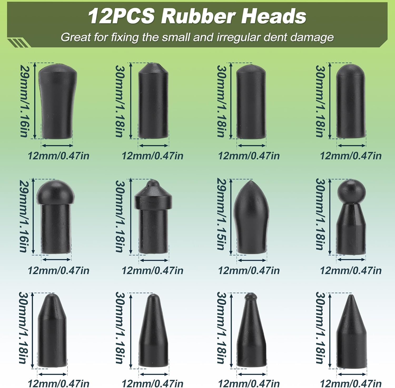 23PCS Paintless Dent Repair Tools, 3 Car Dent Repair Rods with 20 Awl Heads Car Body Dent Repair Tool for Door Dings, Minor Dents and Hail Damage