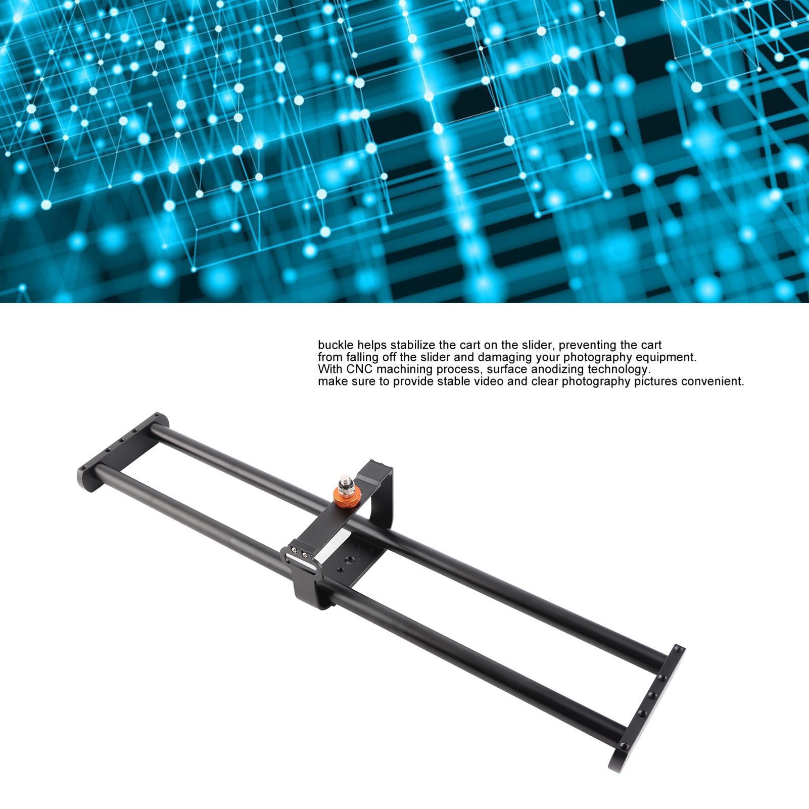 Slider motorizzato per fotocamera da 60 cm, carrello motorizzato per fotocamera con binario in lega regolabile, slider portatile a corsa di 62 cm per fotocamera, ideale per set fot