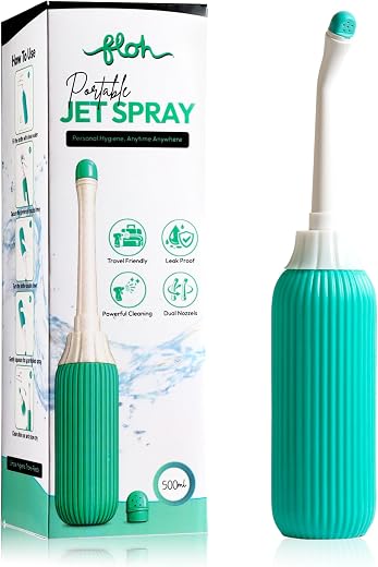 FLOH Portable Jet Spray for Personal Hygiene (500ml) | Travel Bidet Bottle for Toilet | Leak Proof Handheld Jet Spray | Du...