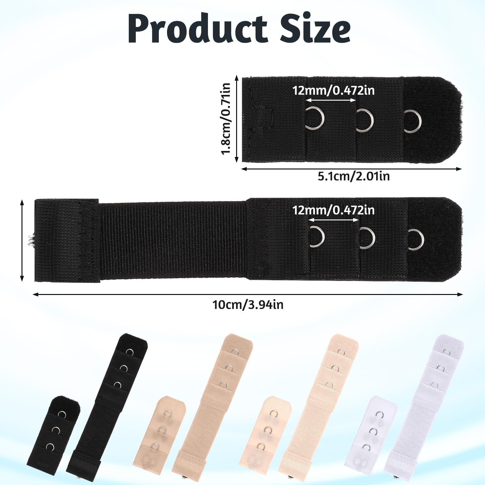 AHQiZFX 8Stk BH Verlängerung,Damen BH-Verlängerer,Elastisch BH Trägerverlängerung,Unterwäsche Verlängerungsschnalle,BH Verschluss Verlängerung,BH Erweiterung Verlängerungsgurt Schwangerschafts Zubehör