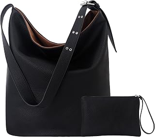 Hobo Bags for Women, Reversible Large Shoulder Purses Vintage Ultra Soft Foldable Shoulder Slouchy Handbags with Coin Purse