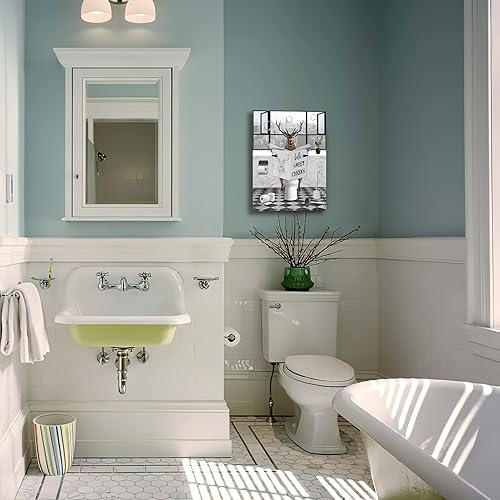 Vista 49 de PIMULSAA Póster divertido de burro sentado en el inodoro, lectura de periódico, arte de pared para inodoro y baño (marco, 8 x 10 pulgadas)