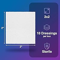 Vista 2 de AG Silver - Apósito para heridas de alginato de calcio, 2 x 2 pulgadas, 10 almohadillas estériles, antiadherentes y altamente absorbentes