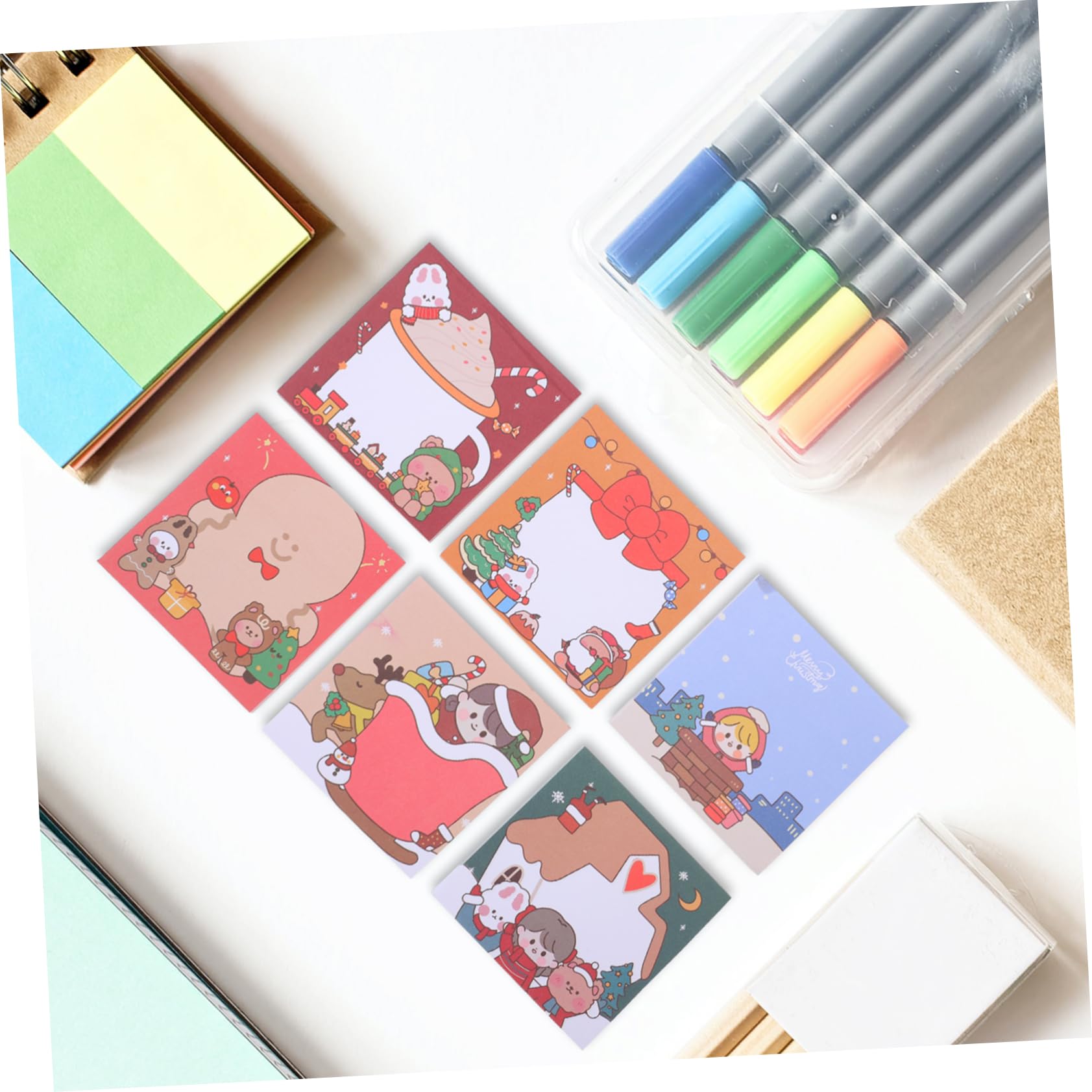 VILLCASE 24stücke Weihnachts- Haftnotizen Selbstklebende Notizzettel Für Schule Büro Und Zuhause Verschiedene Designs Für Nachrichten Und Erinnerungen