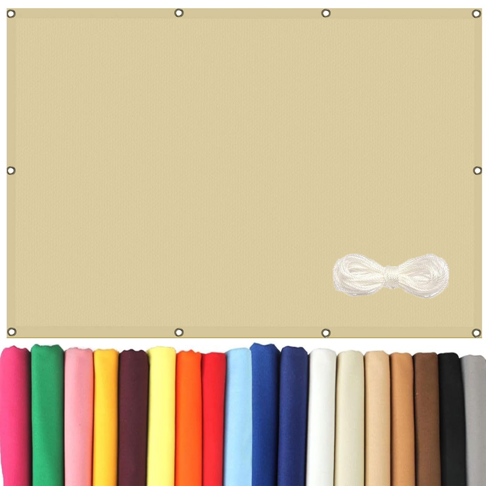 Voile d'ombrage rectangulaire 4x9 m protection UV bache ombrage jaune sable jardin camping