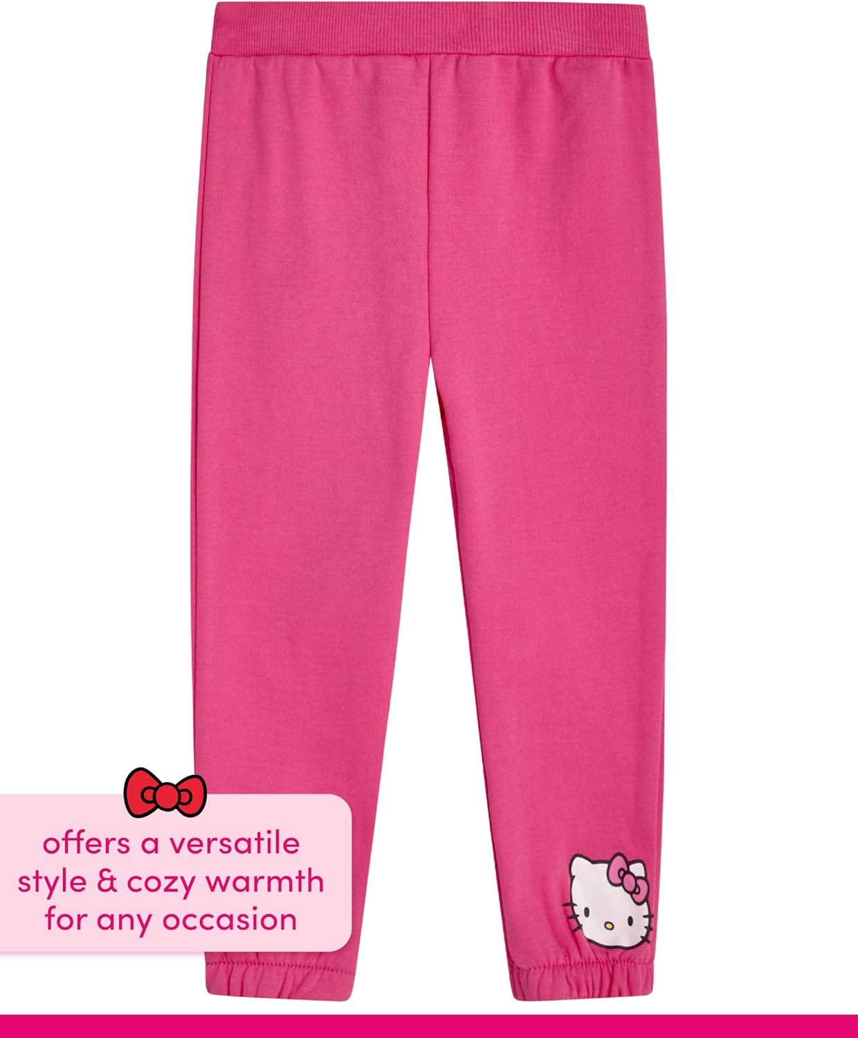 Hello Kitty Girls Sweatpants Set - 2 Piece Fleece Crewneck Sweatshirt and Girls Joggers Cute Matching Clothing Set (2T-12)