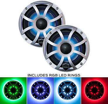 Wet Sounds REVO 6-XSS Silver 6.5 in Marine LED Coaxial Speaker Pair